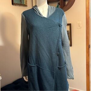 Free People Hooded Textured Long Sleeve Jacket